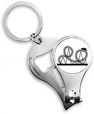 Crni valjci Coaster Zabavni park Outline Nail Nipper Prsten ključeva za ključeva