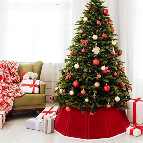 Wanenec Christmas Christen Ogrlica Velvet Christmas Drvo prstena Sklopiva božićna suknja za umjetna stabla