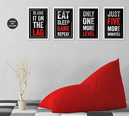 Damdekoli posteri za Video igre-Set od 4-crna crvena