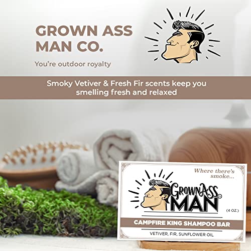 Grown Ass Man Co. - Solid šampon bar Rich Lather 3 u 1: kosu, bradu i tijelo za tijelo - plastično