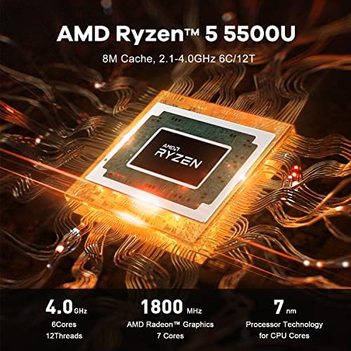 Beelink Ser5 Mini PC Ryzen 5 5500U 6C / 12T 8MB Cache, W11 M, 16GB RAM 1TB NVME SSD, 4K Trostruki
