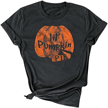 NaRHbrg Happy Halloween Womens Tops Osnovne Labave Kratke Rukave Tshirts Teen Juniors Pismo Print Casual Bluza