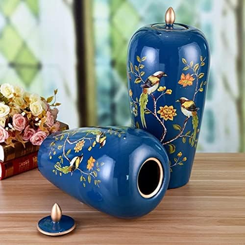 CNPraz jingdezhen keramički đumbir Jar za kućni dekor, orijentalni ručni hram jarci sa poklopcem,