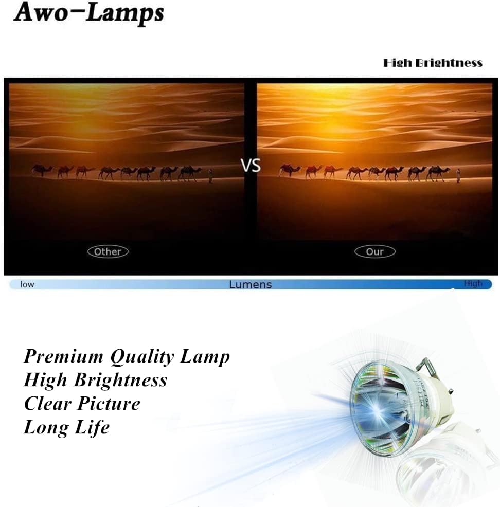AWO Original projektor žarulja BL-FU200E / SP.7EH01GC01 za optoma HD27H, HD27HDR, HD145X, HD146X, HD28B, HD28E,