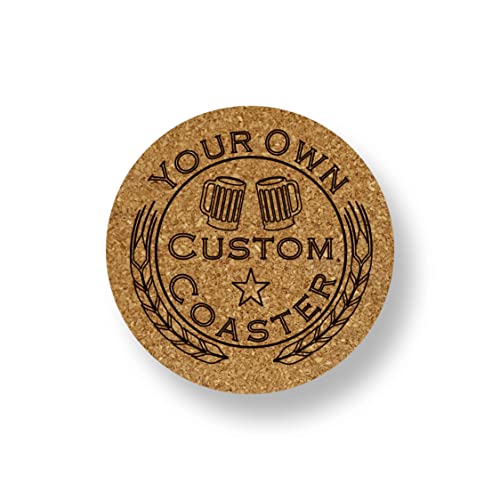 Cork Coaster set od 6 personaliziranog prilagođenog ugraviranog logotipa. Odličan poklon za kućni bar