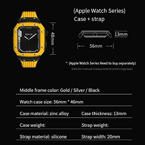 BOLSA ALLOY CASE kaiš za Apple Watch serija 8 7 6 5 4 SE 45mm 44mm 42mm Luksuzna metalna gumena