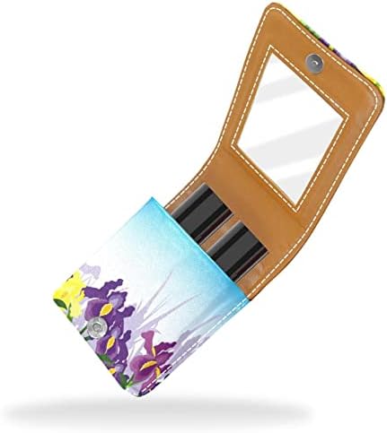 Mini ruž za usne sa ogledalom za torbicu, Iris Flower Portable Case Holder Organization