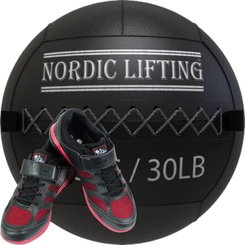 Nordic Lifting Wall Ball 30 lb paket sa cipelama Venja Veličina 9.5-crna crvena