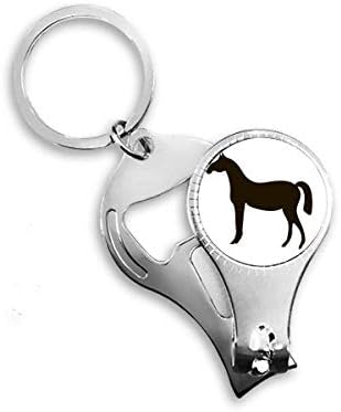 Black Horse životinjski prikazivni noktni naipper prsten za ključeve ključeva za ključeva