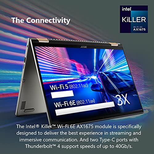 Acer obrtanje 5 Intel Evo konvertibilni Laptop | 14 2560 x 1600 IPS dodir | Intel Core i7-1260p | 16GB LPDDR5