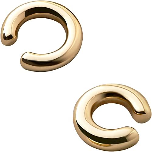 14k pozlaćena okrugla Huggie manžetna za uši zlatne naušnice za žene / modni nakit na hrskavici