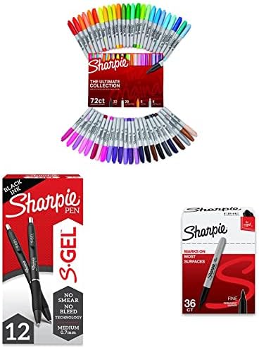 Sharpie Stalni markeri Ultimate Collection & Sharpie S-gel, gel olovke, stalni marke srednje bodove, fina