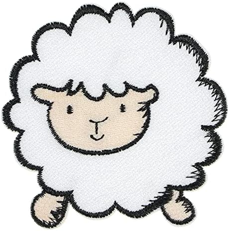 JPT - Bijele ovčje životinje Divlje janjete slatko crtani izvezeni aplicirani željezo / šivaju bodene