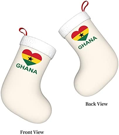 QG ZZX Love Gana Božićna čarapa Xmas Čarape Kamin Viseći čarapa 18 inča Odmorsko dekoracija
