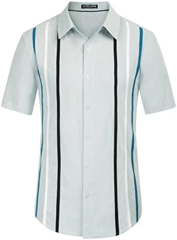 PJ Paul Jones Muns Vintage Bowling majice kratki rukav s prugastim rukavima dolje na havajsku majicu na plaži