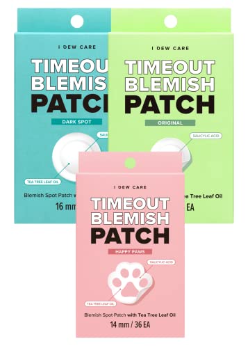 I dew CARE Hydrocolloid Acne Pimple Patch - Timeout Blemish Original + Timeout Blemish Happy Paws + Timeout Blemish