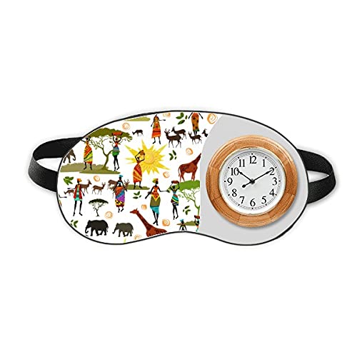 Afrička Savana Žene Ladylife Životinje Spavaju Eye Head Clock Travel Shade Cover