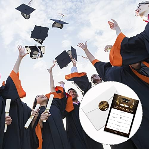 Rewidparty Diplomirani su pozivnice sa kovertama i naljepnicama (set od 15) Diplomiranje Crnog