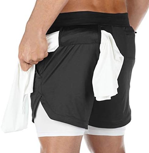 Boomlemon Muški trenerke za trčanje s 2 in-1 trčanja Teretana Atletska kratka hlače s petljom ručnikom