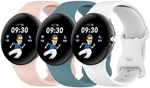 Bandkids 3 Pack Bands Kompatibilni za Google Pixel Watch opseg za žene MAN, mekani prozračni silikonski petljski kaiš za 2022 Google Pixel Watch
