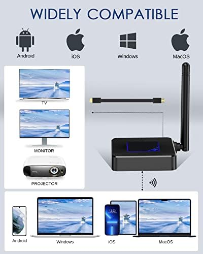 Bežični adapter za displej, HDMI / TV displej, bez postavljanja ili aplikacije, podržava Miracast, AirPlay, DLNA,