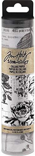 Tim Holtz Idea-ology Collage papirne rolne - entomologija, Botanički i tip-paket od tri rolne