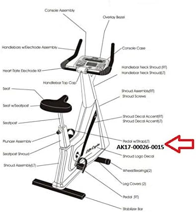 Life fitnes lijeva pedala bez trake AK17-00026-0015 radi sa uspravnim biciklom