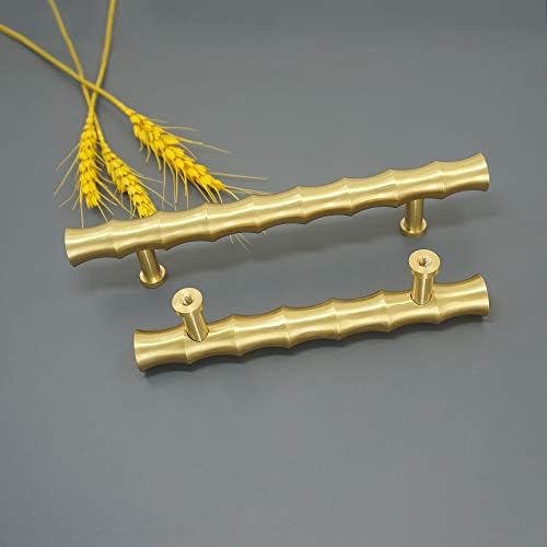 MFYS 3 bambus Zlatni mesing ručke za ormare kvaka za vrata T Bar povlači dugmad za ladice ručke