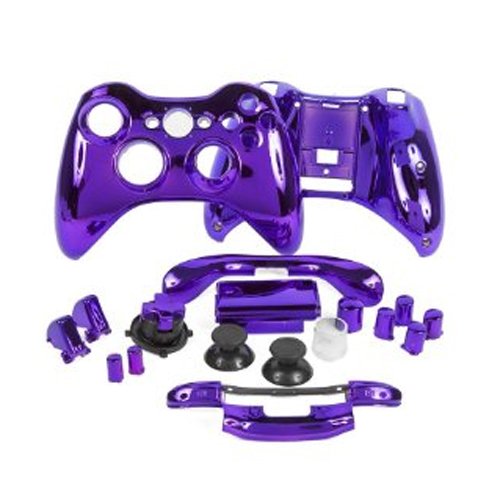 Chrome Plow Purple Full Shell Case + gumb za Xbox360 bežični kontroler