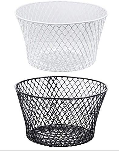 Male metalne pravokutne, ovalne i okrugle žičane košare s ručkama, crno-bijelim, 4-CT setovima