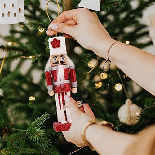 Aapie 5pcs mini božićni ukrasi za orah viseći drvene figure za orah za Xmas stablo zimski odmor kamin od