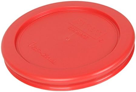 Pyrex 7202-PC crveni okrugli plastični poklopac sa 1 šoljom, proizveden u SAD-u-4 Pakovanje