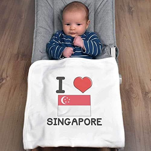 Azeeda 'Volim Singapur' Pamuk Baby pokrivač / šal