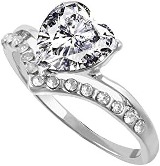 Yistu prstenovi Vintage prsten Princess personalizirani dijamant cirkon zaručnike u obliku srca