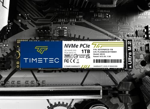 Timetec 1TB SSD NVMe PCIe Gen3x4 8Gb/s M. 2 2280 3D NAND TLC 600TBW SLC brzina čitanja/pisanja