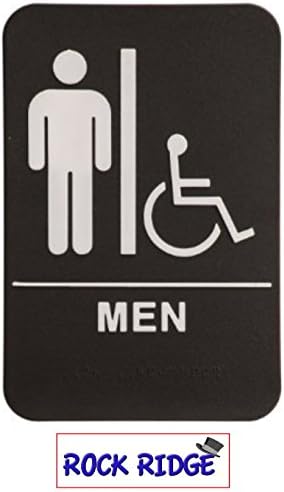 Muškarci toaletni znak crni / bijeli - ADA kompatibilan