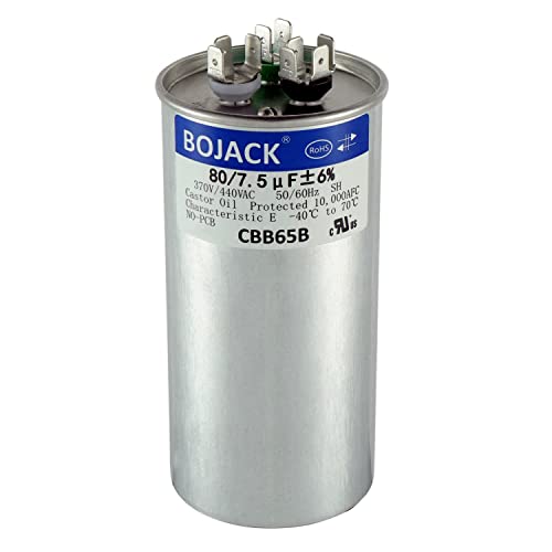 BOJACK 80+7.5 Uf 80 7.5 MFD ±6% 370/440 V AC CBB65 dvostruki kružni start kondenzator za AC motor ili