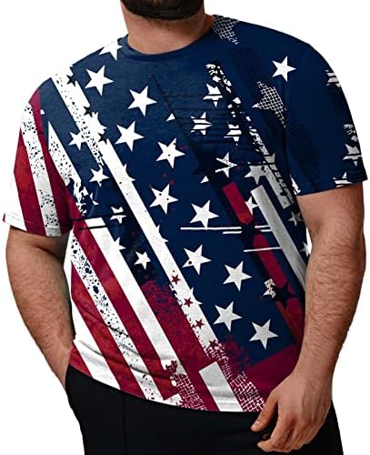 Ruiruilico Muške patriotske majice 4. jula Amerika zastava Ljetni casual kratkih rukava FIT