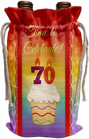 3drozni cupcake, brojne svijeće, vrijeme, slavite 70 godina pozivnicu - vinske torbe