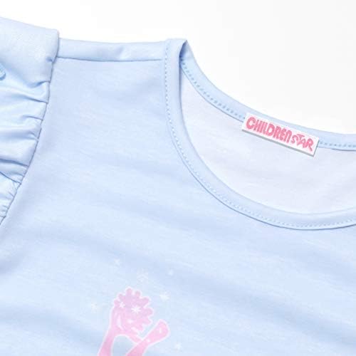 CHILDRENSTAR Setovi pidžama za djevojčice djeca ljetni Pjs Flutter rukav noćne košulje šorc