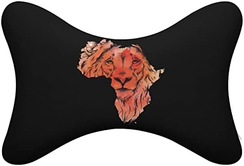 Afrika Karta sa lavovom glavom jastuk za automobilom od 2 automatskog naslona za glavu za glavu