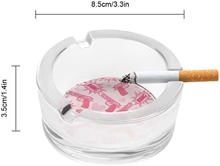 Pink uzorak sa staklenim pepelom za cigarete i cigare okrugle pepeo nosač ladice za poklon za