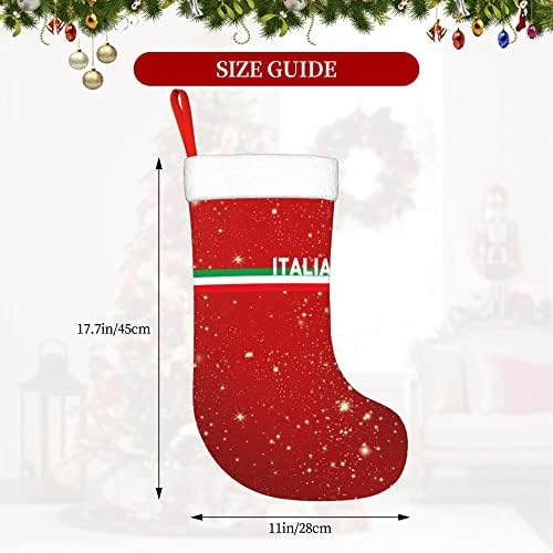 QG ZZX Božićne čarape sa bijelim super mekom plišane manžete Italia Italija Italijanska zastava