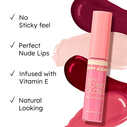 Ruby Kisses sjaj za usne Butter Bomb Gloss Neljepljivi sjaj za usne Vitamin E prirodna gola šminka za usne -