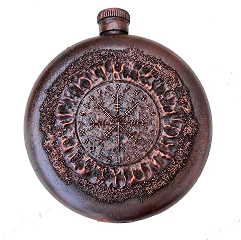 Vegvisir Viking kompas hip tikvica, Whisky boca za nordijsku mitologiju, Mjolnir, Yggdrasil lovers