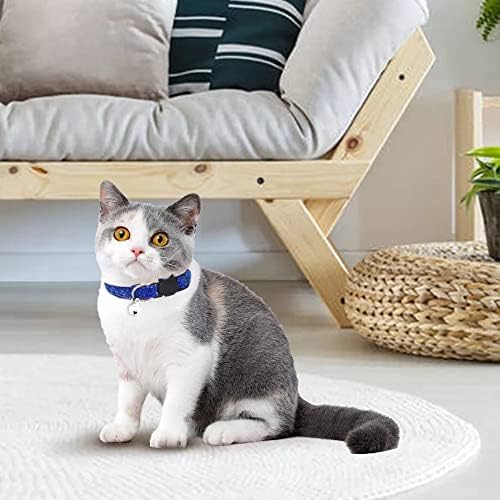 Cat Collars sa Bell pet Collar Reflective Adjustable 7-12 Inch Kitty Collar Breakaway Cat Collar