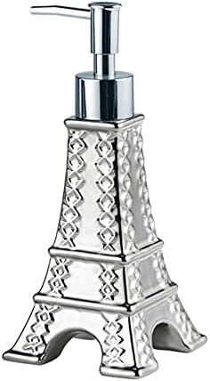 Rydowenna The Eiffelov kula oblik keramičke pumpe za pumpa za tekuće losion, 7oz porculansko dispenzer