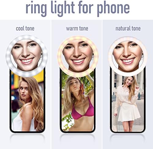 Prstenasto svjetlo za telefon，punjiva kopča za prstenasto svjetlo za mobilni telefon，3x uvećanje kompaktno