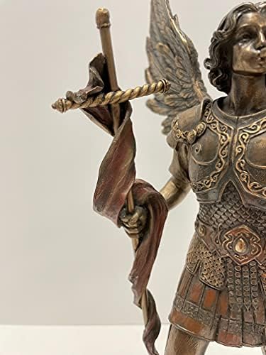 13-inčni arhanđeo - Saint Gabriel sa rogom hladnom livenom brončanom figuricom