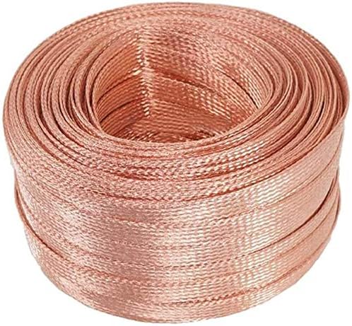 Nianxinn Copper Braid Wire Flat Copper Braid Cable 1m / 3. 28ft fleksibilnost gola Cu pletena Navlaka